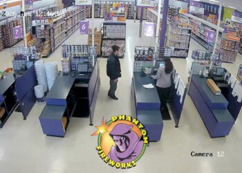 Emir Balat at a fireworks store checking out