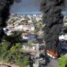 Smoke billows, following a military operation in which a government source said Mexican drug lord Nemesio Oseguera, known as "El Mencho," was killed, in Puerto Vallarta.