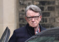 Former British ambassador to the U.S. Peter Mandelson leaves his residence in London
