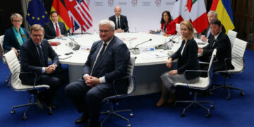 G7 foreign ministers meet at the Vaux-de-Cernay Abbey near Paris