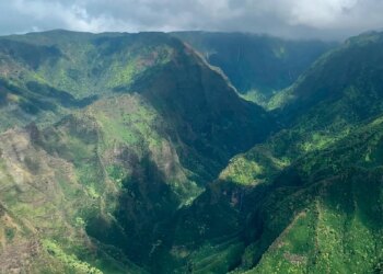 An area near the Na Pali Coast on the island of Kauai in Hawaii