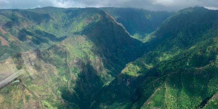 An area near the Na Pali Coast on the island of Kauai in Hawaii