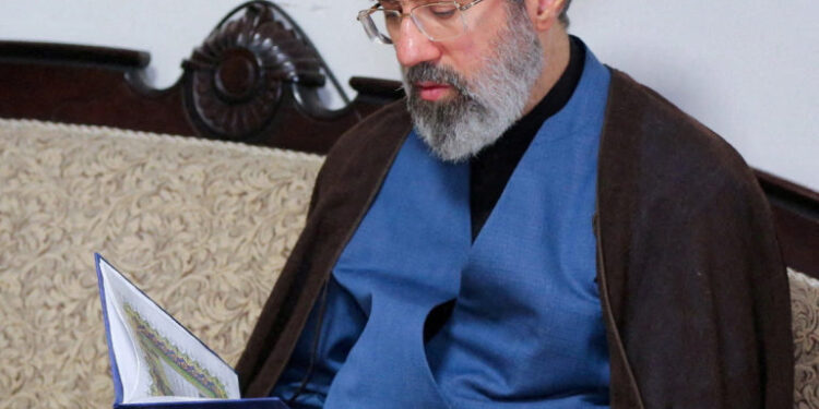 FILE PHOTO: Mojtaba Khamenei visits Hezbollah's office in Tehran