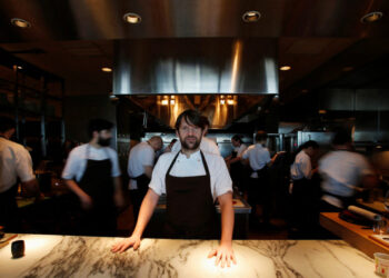 FILE PHOTO: Redzepi poses for pictures after an interview with Reuters at Noma at Mandarin Oriental Tokyo