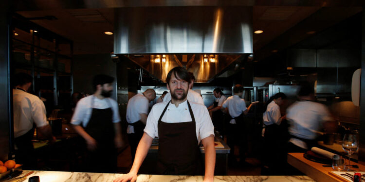 FILE PHOTO: Redzepi poses for pictures after an interview with Reuters at Noma at Mandarin Oriental Tokyo