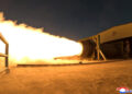 North Korea's Kim Jong Un observes a ground ejection test of a high-output solid-fuel engine using carbon fiber composite ...