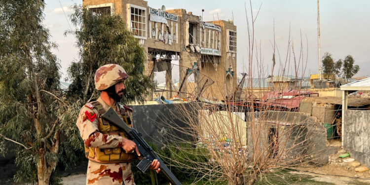 Friendship Gate, following the exchanges of fire between Pakistan and Afghanistan forces, in Chaman