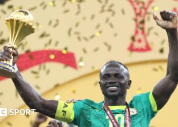 Senegal FA president Abdoulaye Fall at a media conference