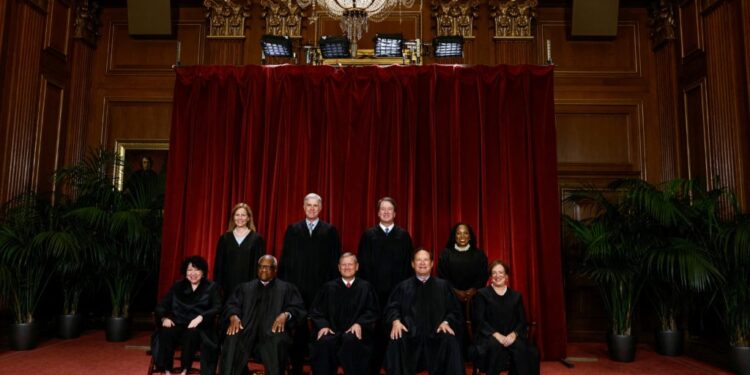 U.S. Supreme Court justices Amy Coney Barrett, Neil M. Gorsuch, Brett M. Kavanaugh, Ketanji Brown Jackson, Sonia Sotomayor...