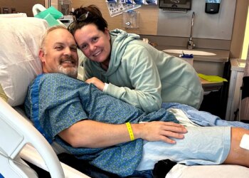 Michael and Penny Harris in the hospital