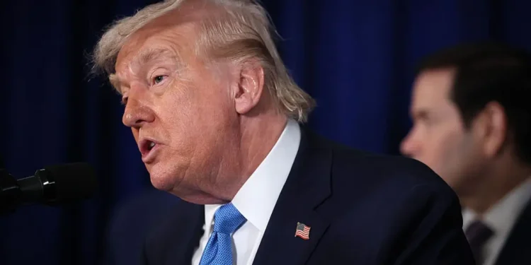 President Donald Trump is facing new, unproven allegations that the Republican leader went under the knife for surgery on his face.  (Photo by Joe Raedle/Getty Images)