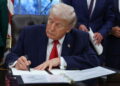 U.S. President Trump signs "Great American Recovery Initiative" executive order at the White House