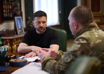 Ukraine's President Zelenskiy and Head of the Security Service of Ukraine Maliuk attend a meeting in Kyiv