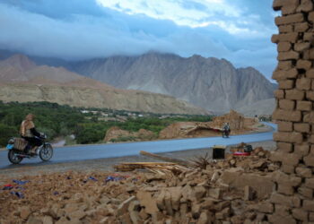 Aftermath of an earthquake, in Samangan province