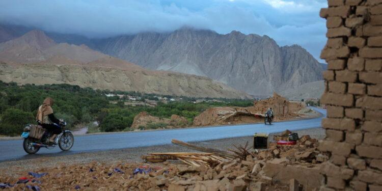Aftermath of an earthquake, in Samangan province