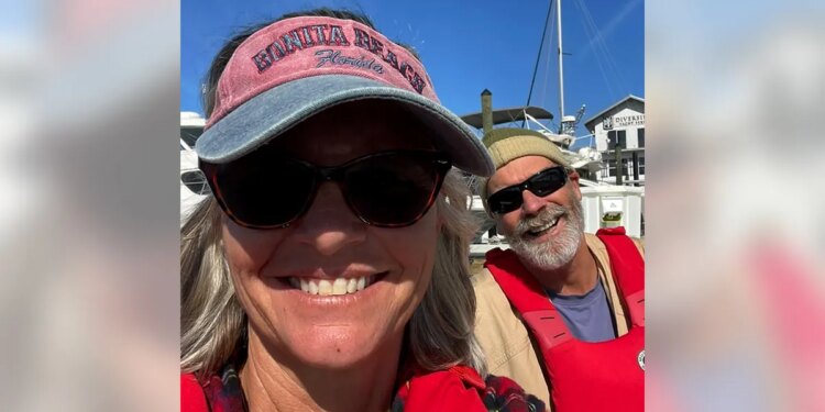 Lynette Hooker standing on a boat near Elbow Cay in the Bahamas