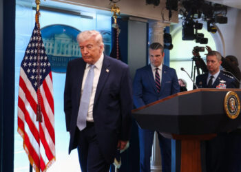 U.S. President Trump holds a press conference in the briefing room at the White House