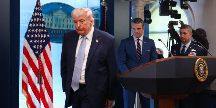 U.S. President Trump holds a press conference in the briefing room at the White House