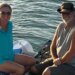Brian and Lynette Hooker on dinghy