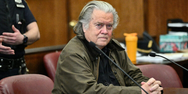FILE PHOTO: Steve Bannon, former advisor of U.S. President Donald Trump, pleas guilty in fraud case in New York