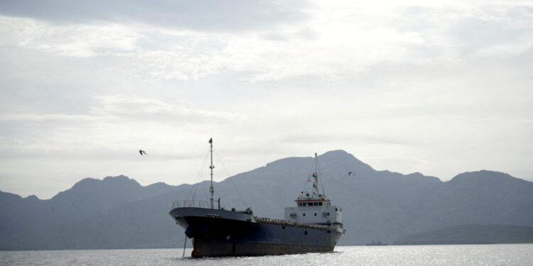 FILE PHOTO: A vessel in the Strait of Hormuz, off the coast of Oman’s Musandam province