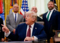 U.S. President Donald Trump in the Oval Office of the White House in Washington