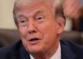 U.S. President Donald Trump speaks in the Oval Office at the White House