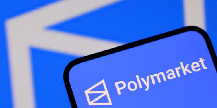 Illustration shows Polymarket logo