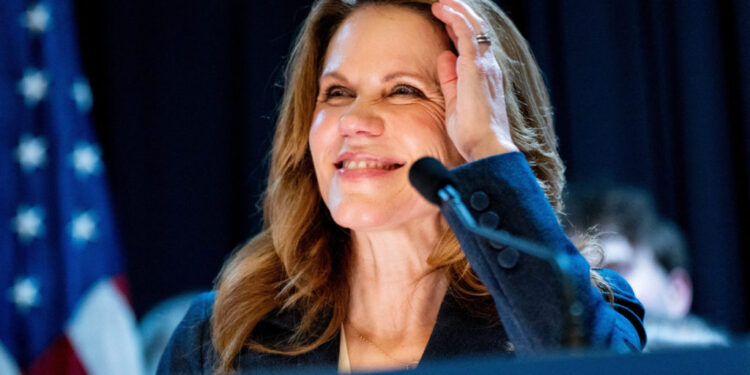 Wisconsin Supreme Court Justice elect Chris Taylor makes remarks to supporters at an election night party for her Supreme ...