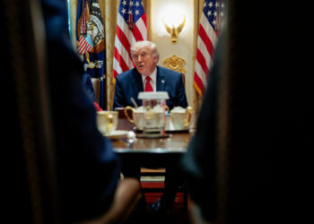 U.S. President Donald Trump participates in a cabinet meeting, at the White House