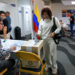 Colombians living in Venezuela vote for their next president at the Colombia consulate