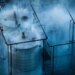 Water spraying on an overheated tank at an aerospace plant in Garden Grove, Calif.