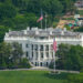 Aerial view from the top of the Washington Monument of the White House