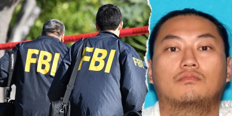 split image of Camron Lee and FBI agents