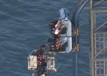 The Iron Shark roller coaster malfunctioned during its initial ascent