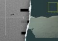 Split screen showing alleged unidentified aerial phenomena in the sky
