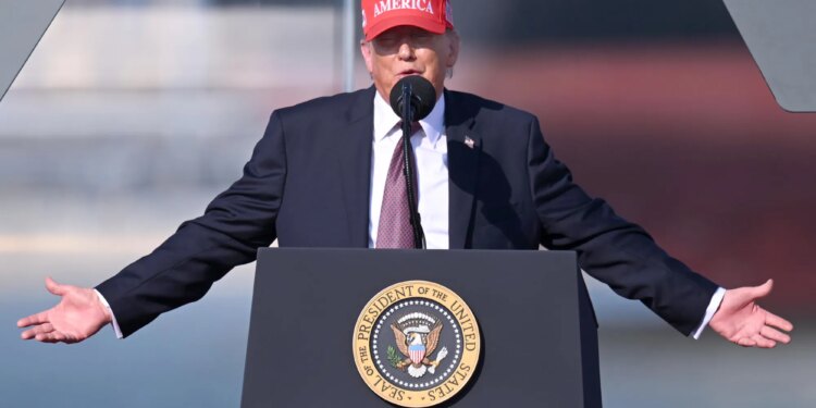 President Donald Trump speaks at the Port of Corpus Christi on Friday, February. 27, 2026.