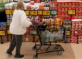 Food shoppers browse the aisles for groceries ahead of the Thanksgiving Day holiday in Redmond