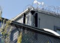 Surveillance camera mounted outside Delaney Hall detention center in Newark, New Jersey