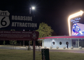 Blue Whale of Catoosa 2026 Route 66 nighttime