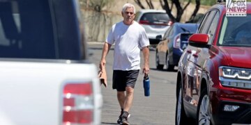 Pima County Sheriff Chris Nanos leaving a gym in Tucson, Arizona