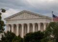 U.S. Supreme Court building on a cloudy day in Washington
