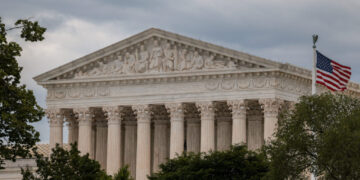 U.S. Supreme Court building on a cloudy day in Washington