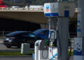 Gasoline pumps near the highway in Calfiornian