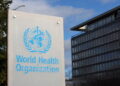 A view shows The World Health Organization (WHO) headquarters in Geneva
