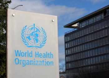 A view shows The World Health Organization (WHO) headquarters in Geneva