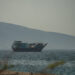 A vessel anchored at the Strait of Hormuz, as seen from Musandam, Oman