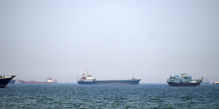 Ships and boats in the Strait of Hormuz
