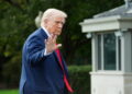 U.S. President Trump returns at the White House following his annual physical exam