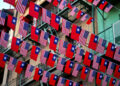 FILE PHOTO: U.S. and Taiwanese flags are seen in San Francisco